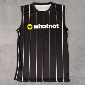 Whatnot Shirt Mens XL Black White Striped Basketball Jersey Tank Top Pull Over